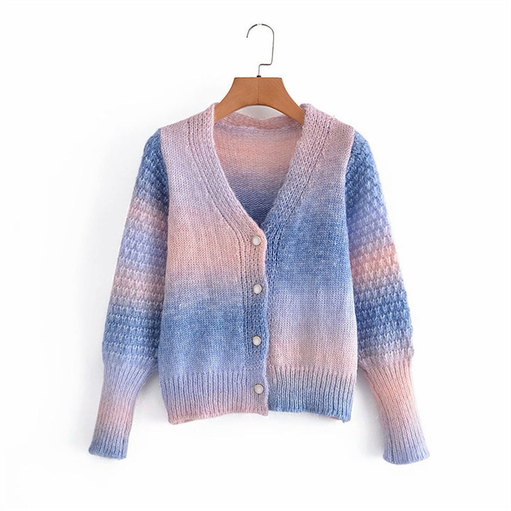 Gradient knit jacket for women with original ribbed design Lune London