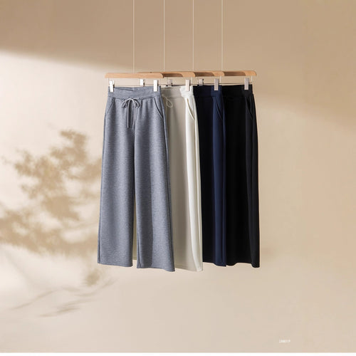 Pantalon de sport ample pour femmes avec taille élastique et cordon de serrage réglable Chic & Stil