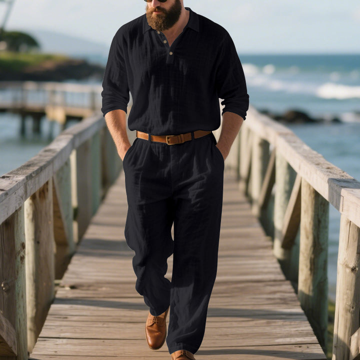 Elegant leisure suit for men with a long sleeve sweater Lune London