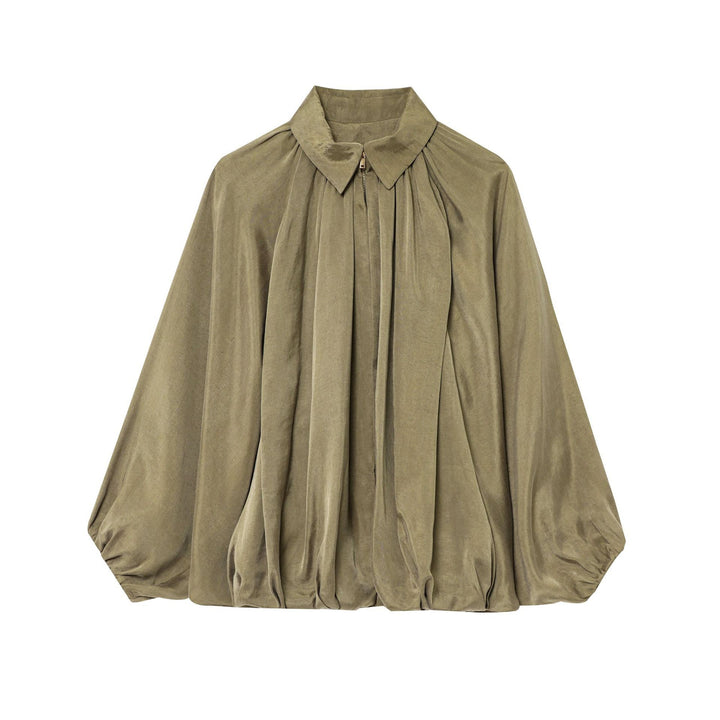 Blouse plissée pour femmes avec col montant élégant Chic & Stil