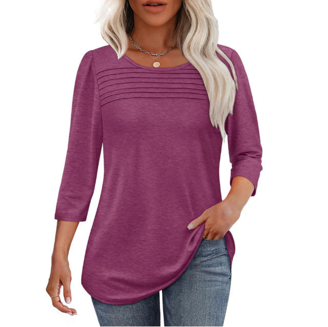 Women’s long sleeve shirt with pleat details Chic & Stil
