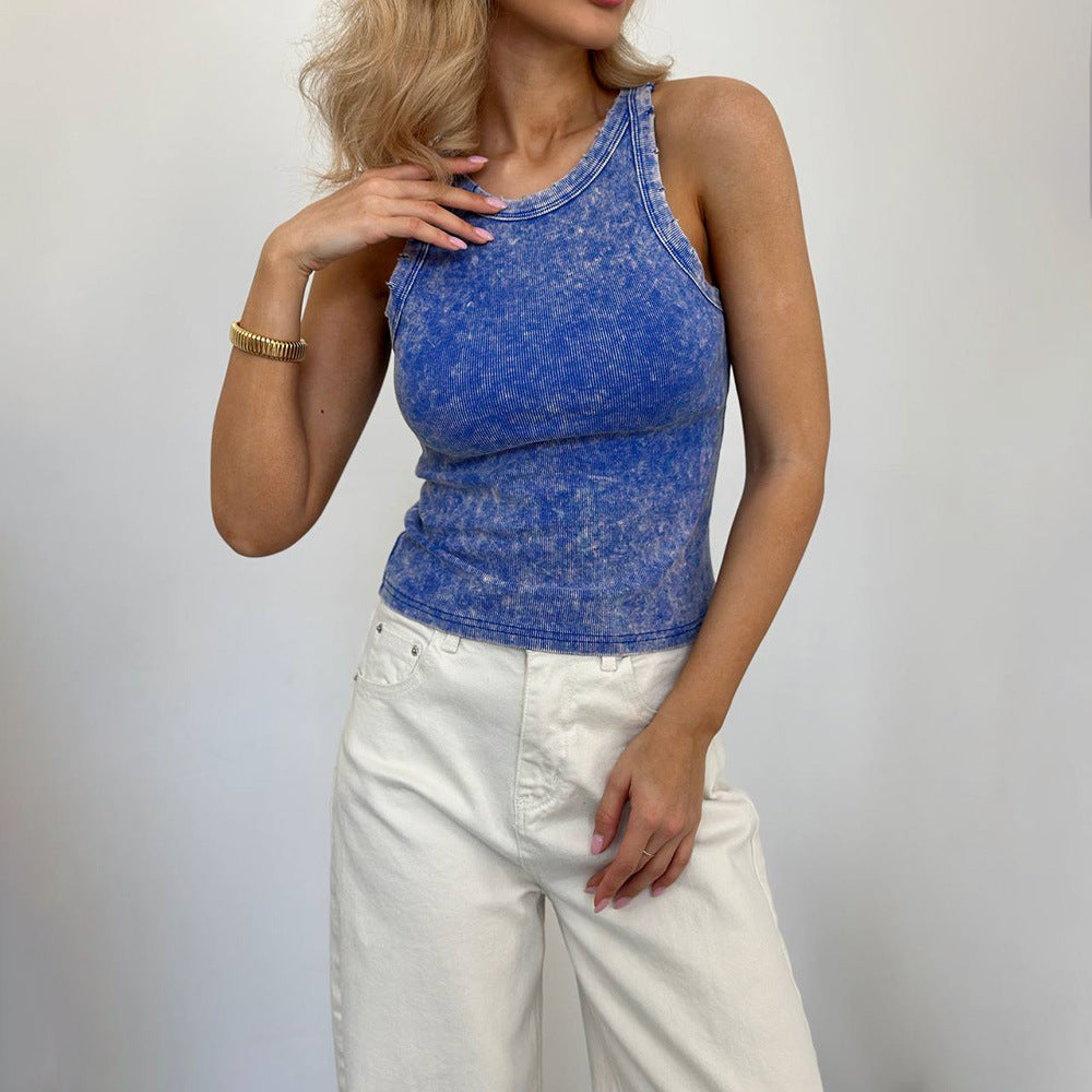 Sleeveless T-shirt for women in soft cotton blend Lune London