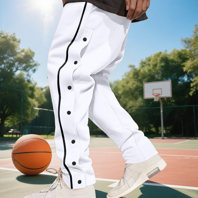 Men's sporty jogger pants with side snap buttons and elastic waist Lune London