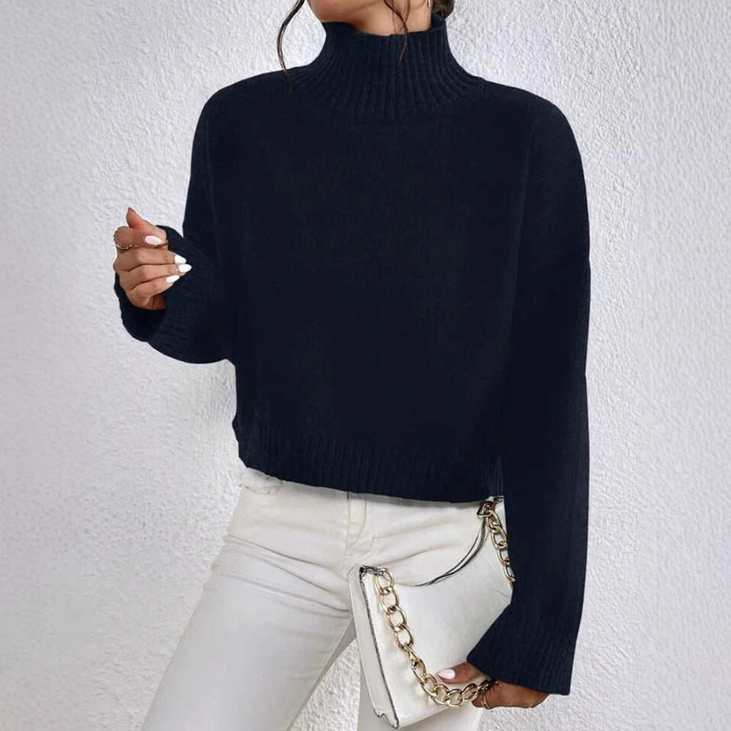Casual turtleneck sweater for women with wide cuff Lune London
