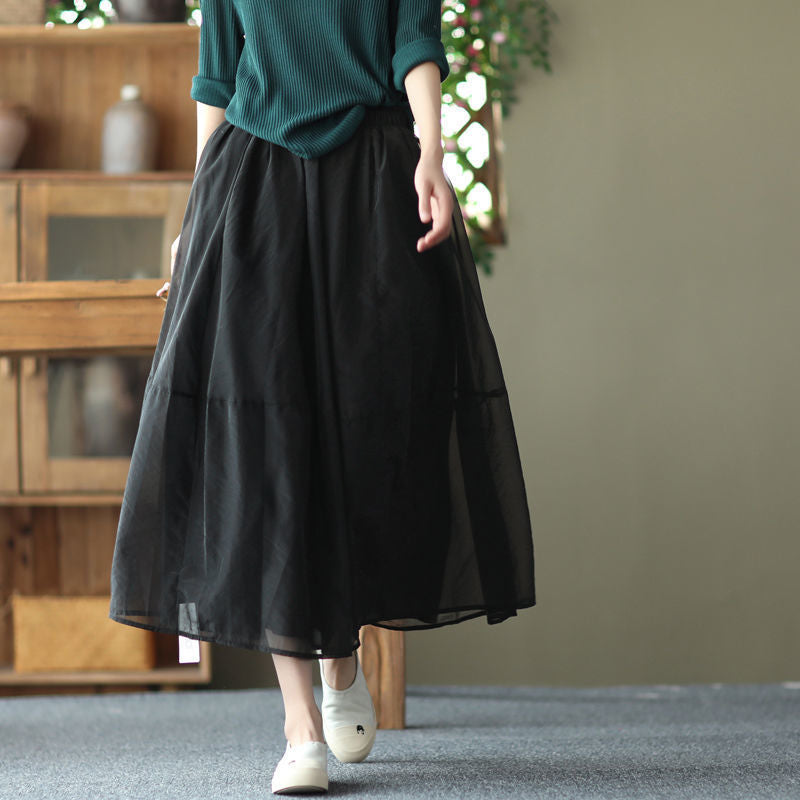 Jupe maxi femme en matériau léger et fluide Chic & Stil