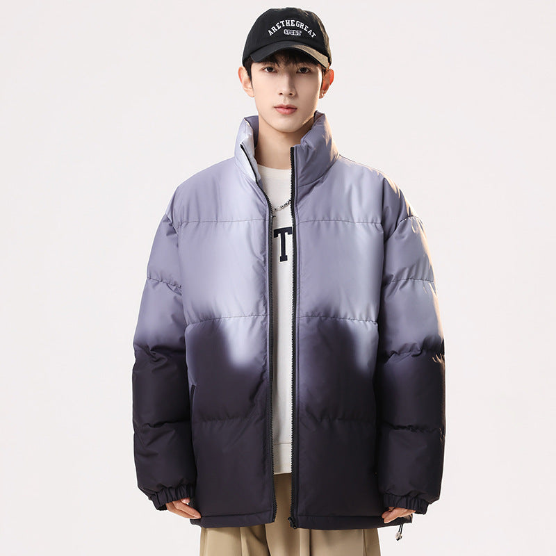 Men's transition jacket padded with trendy color gradient and adjustable hood Lune London