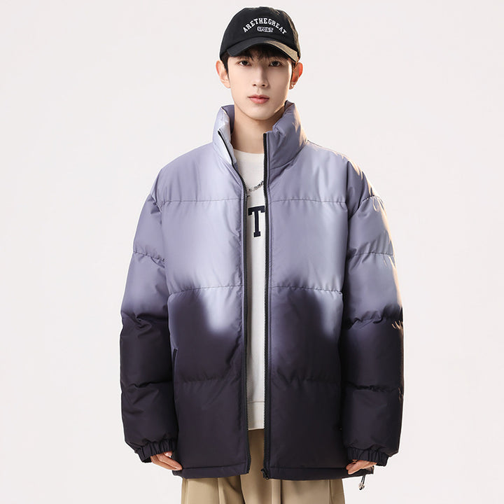 Men's transition jacket padded with trendy color gradient and adjustable hood Lune London