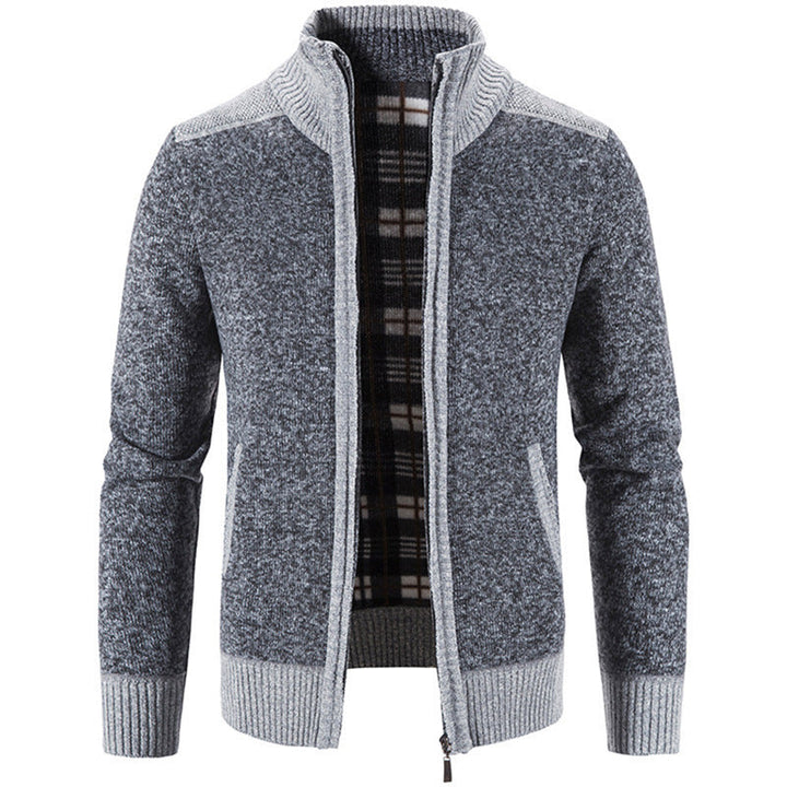 Lune London | Men's Cardigan with Modern Stand-Up Collar and Textured Design