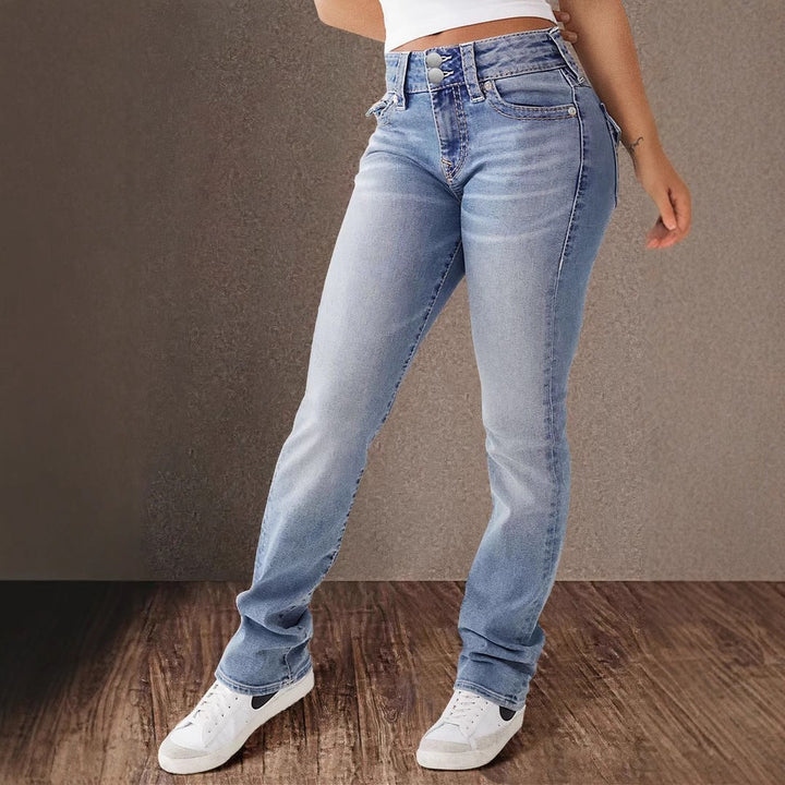 Women High Waist Bootcut Jeans with Stretch Content Lune London