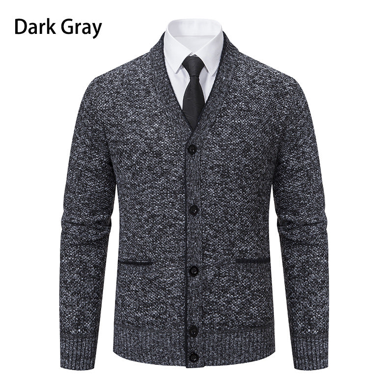 Knit jacket for men with V-neck and elegant details Lune London