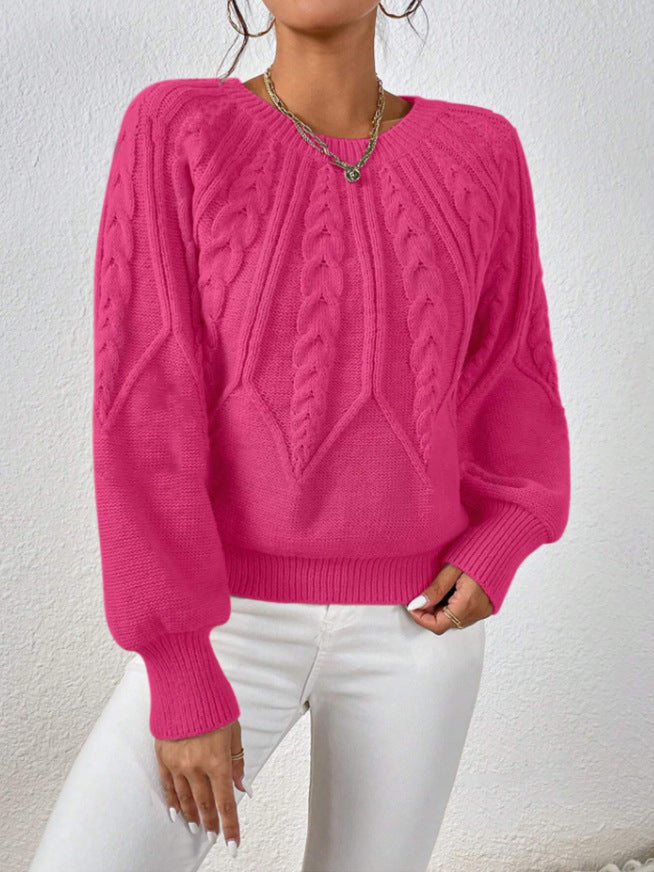 Knit sweater for women with cable pattern and wide sleeves Lune London