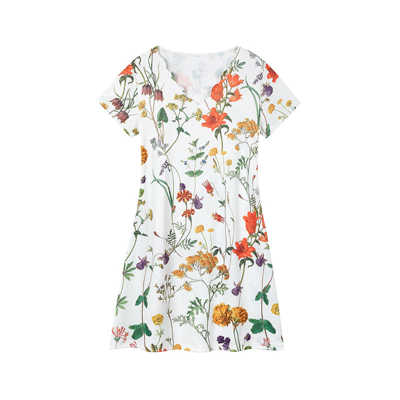 Lune London floral print short sleeve dress