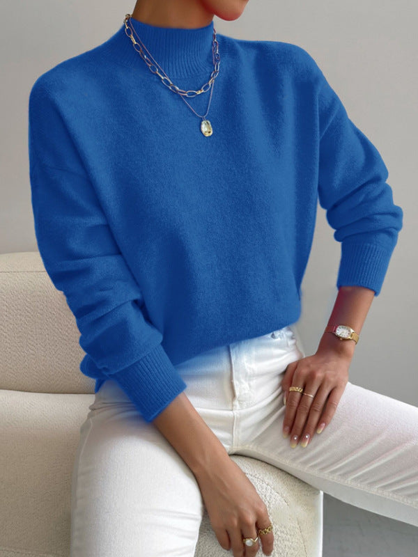 Sweater pour femmes avec col montant et matériau doux Chic & Stil