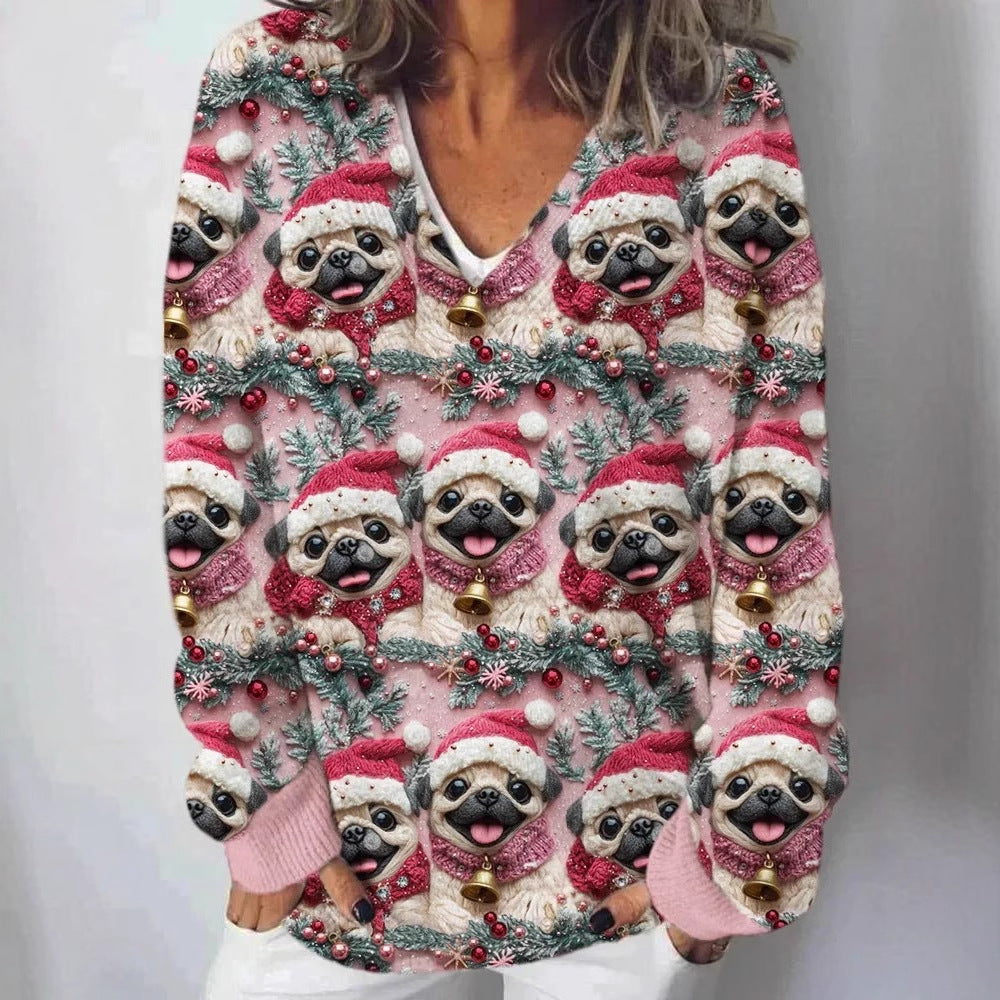 Pull en tricot pour femmes avec motif paysage élaboré Chic & Stil