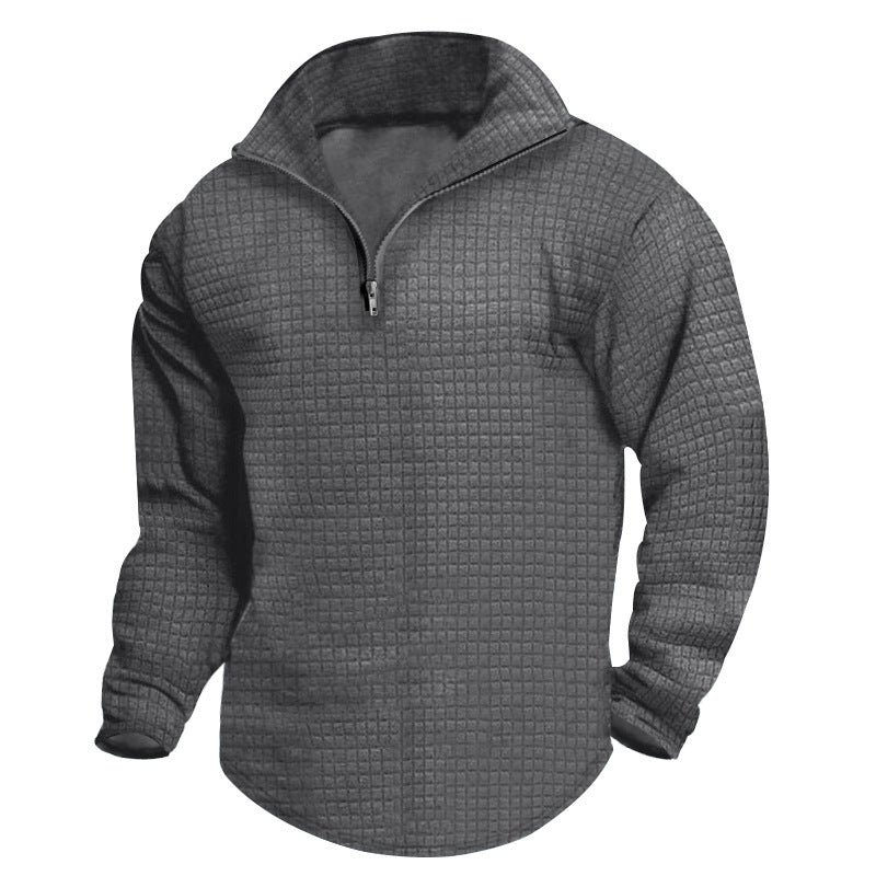 Men's High-Quality Fleece Sweater with Stand-Up Collar and Zipper Lune London