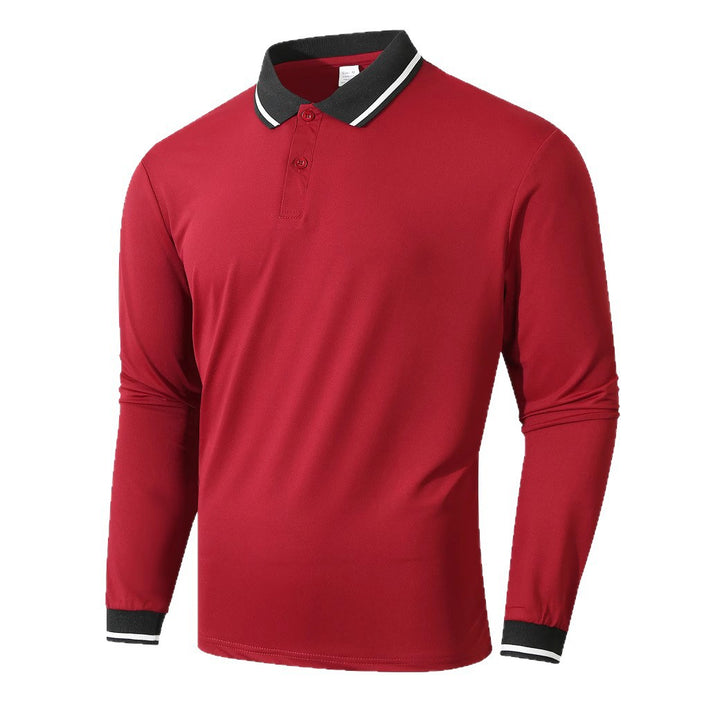 Men's long sleeve polo shirt with sporty ribbed structure Lune London