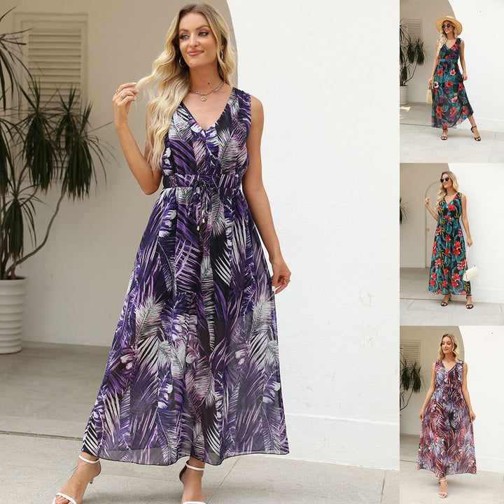 Women Flowers Long Maxi Dress Lune London