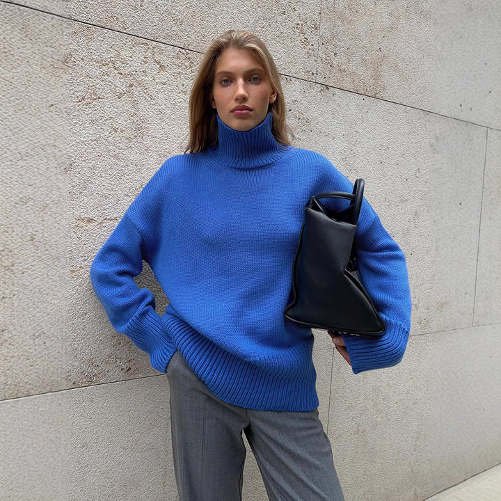 Oversized turtleneck sweater for women in soft knit Lune London