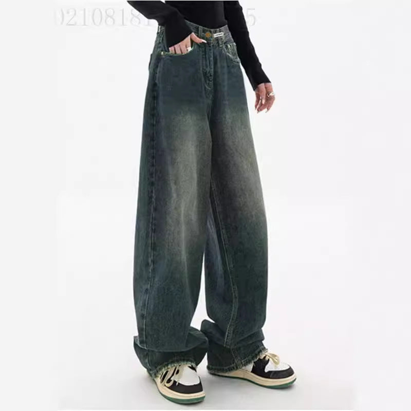 Ladies wide High-Waist Jeans Lune London