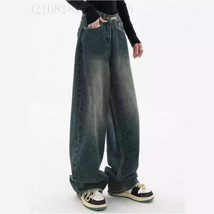 Ladies wide High-Waist Jeans Lune London