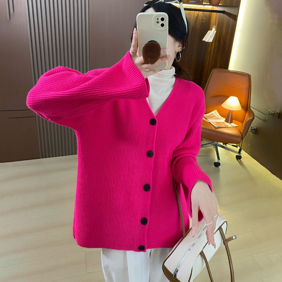 Cardigan en tricot épais pour femme avec des manches longues et une coupe décontractée Chic & Stil