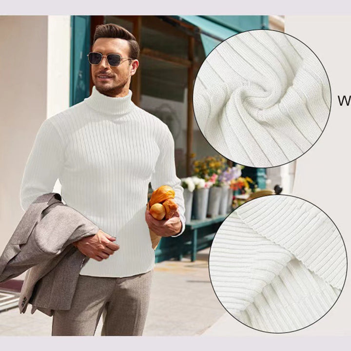 High-end ribbed turtleneck sweater for men Lune London