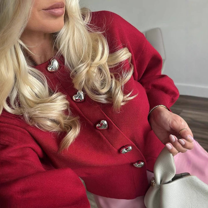 Women's knit jacket with elegant buttons and voluminous sleeves Lune London