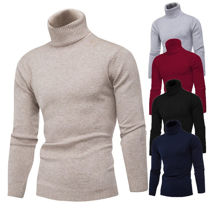 Knitted sweater for men with high collar Lune London