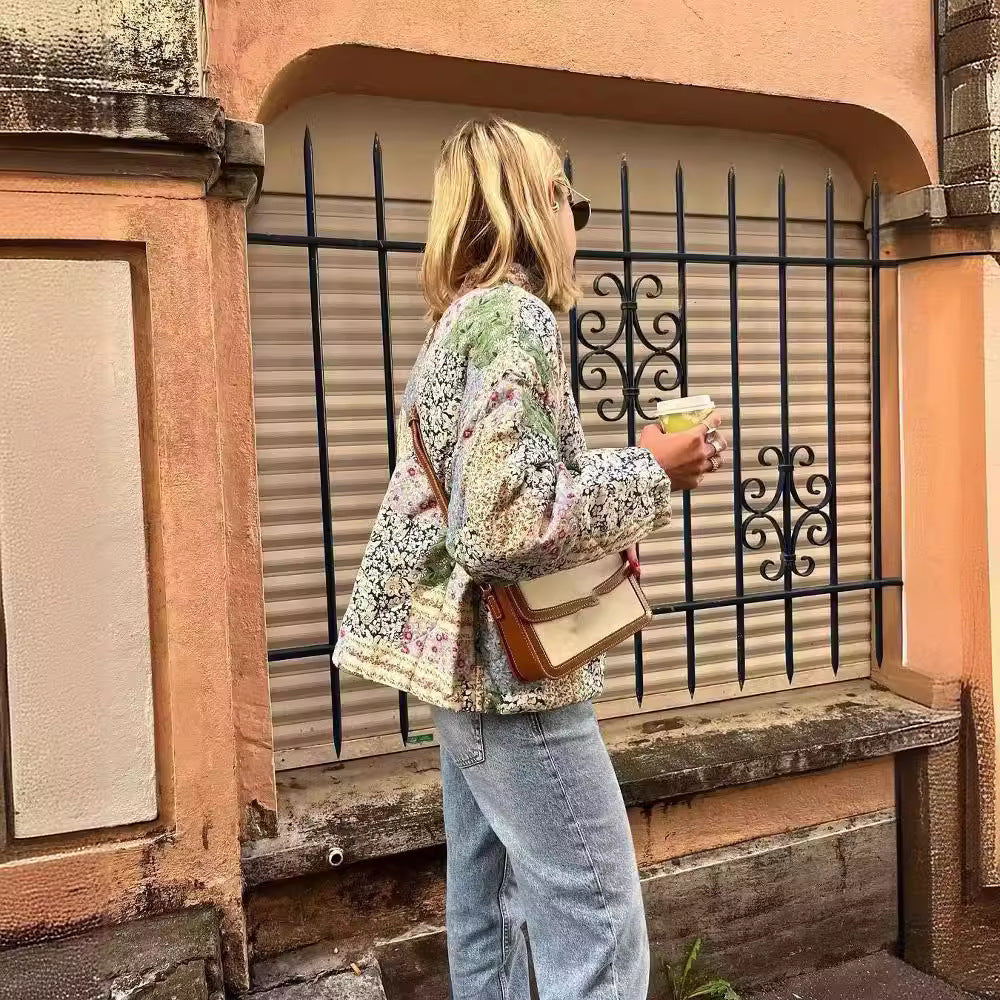 Veste matelassée en patchwork pour femmes avec poches pratiques Chic & Stil