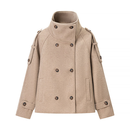 Veste en laine élégante pour femmes avec col haut et boutons décoratifs Chic & Stil