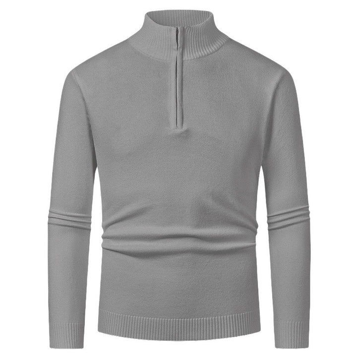 Men's sweater with half-zip and modern high collar Lune London