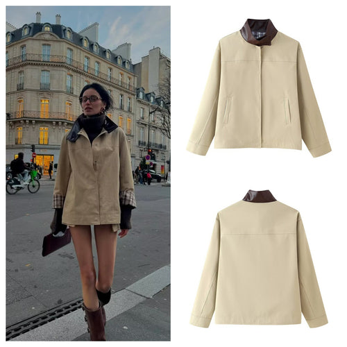 Elegant women's transition jacket with high collar Lune London