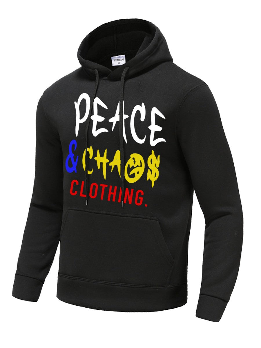Hooded sweatshirt for men with a catchy inscription and practical pockets Lune London