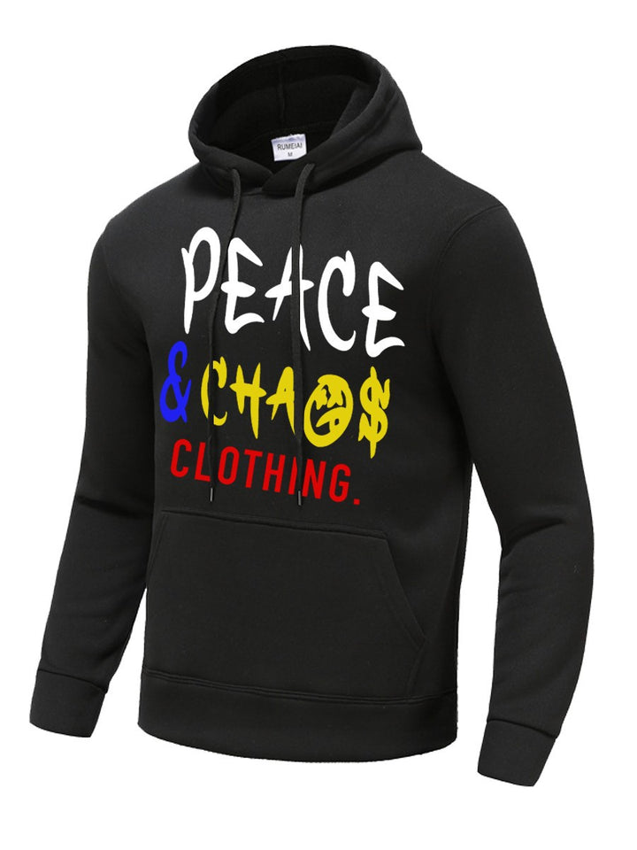 Hooded sweatshirt for men with a catchy inscription and practical pockets Lune London