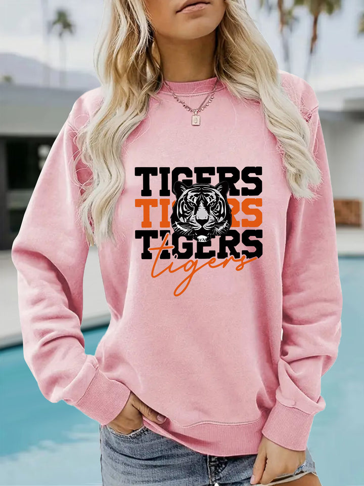 Sweat-shirt femmes avec design tigre animaliste et coupe décontractée Chic & Stil