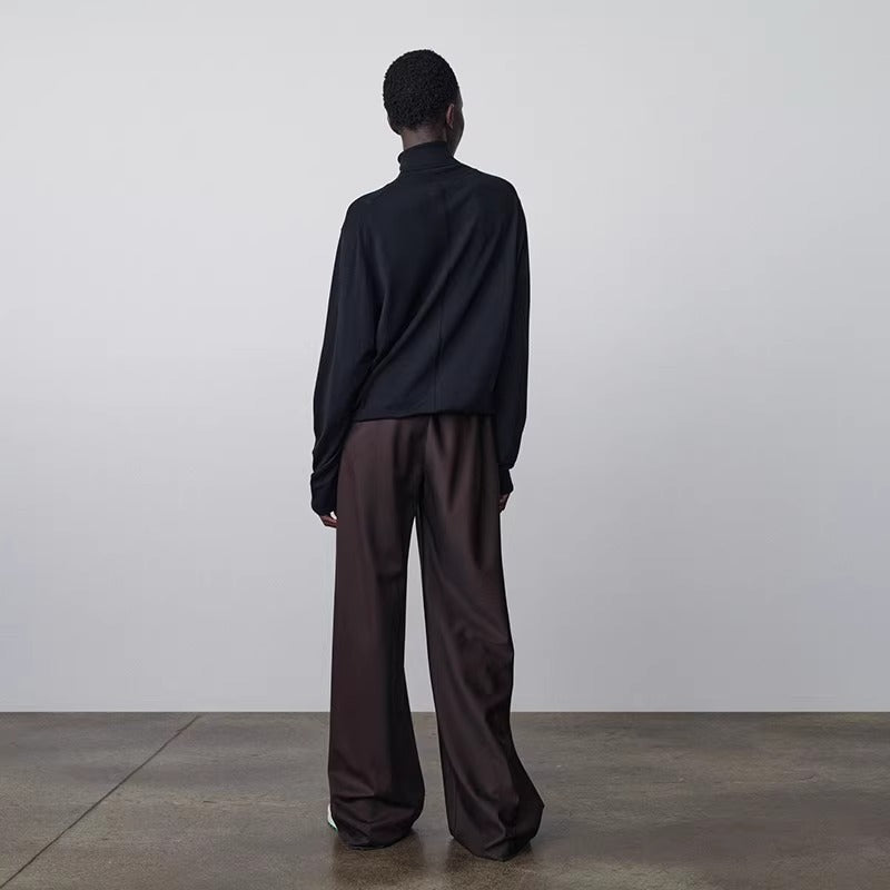 Pantalon large en tissu pour femmes avec taille élastique Chic & Stil