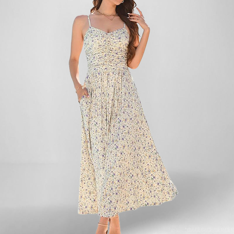 Robe maxi femme avec fines bretelles et poches latérales pratiques Chic & Stil