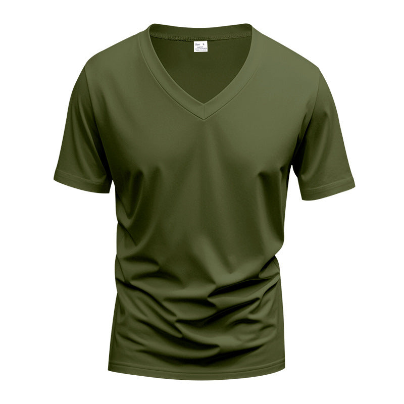 Men's V-neck t-shirt in breathable functional material Lune London