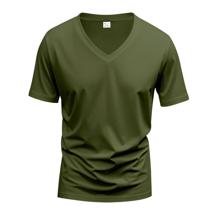 Men's V-neck t-shirt in breathable functional material Lune London