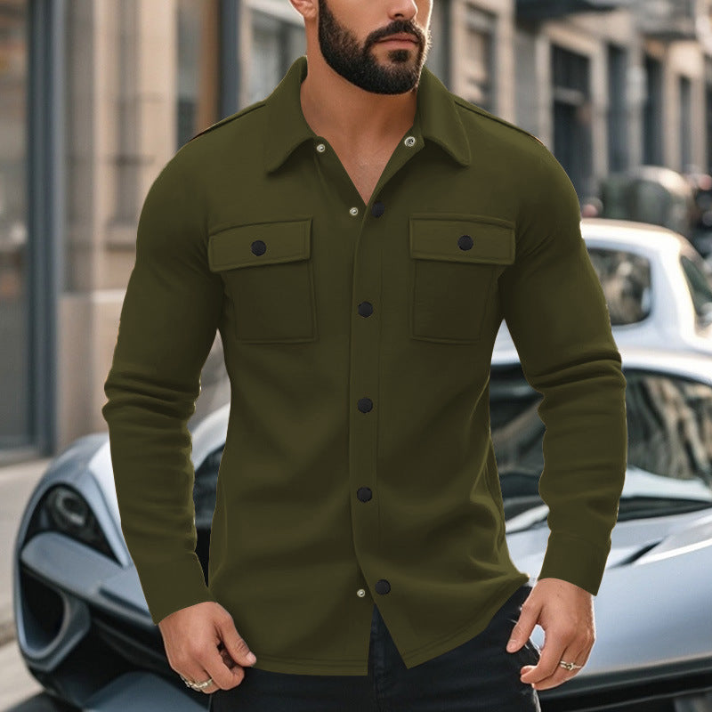 High-quality fleece leisure jacket for men with functional chest pockets and modern design Lune London