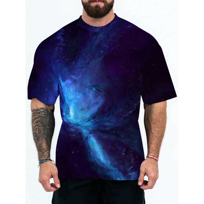 Lune London Galaxy Print Short Sleeve T-Shirt for Men