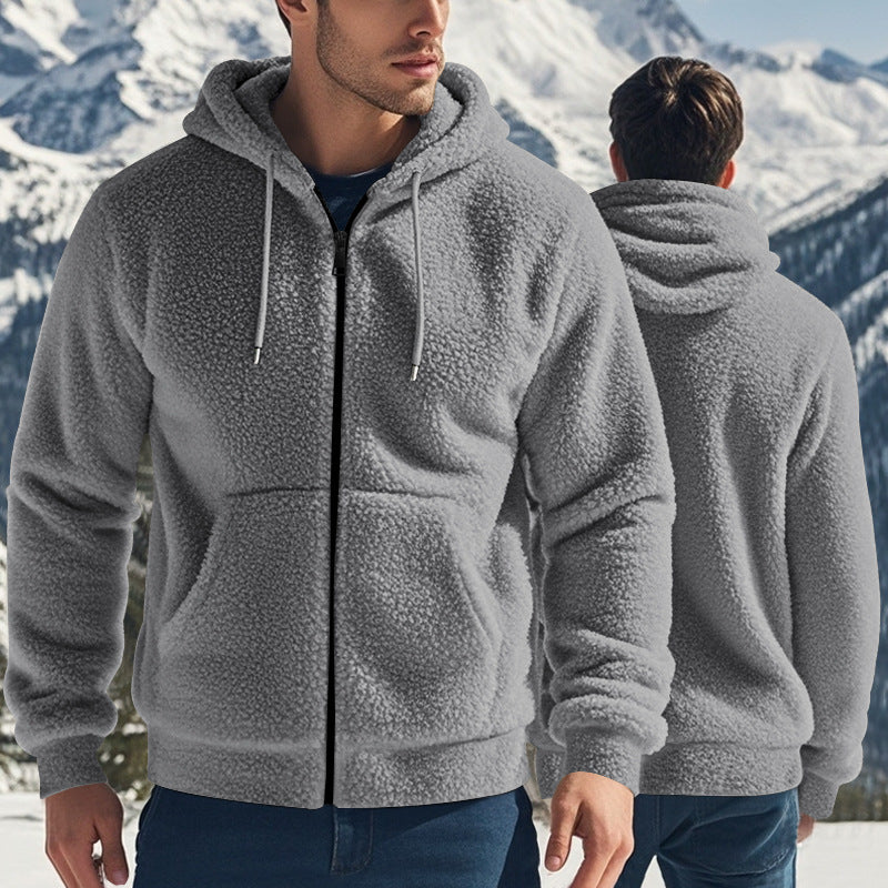 Men's fleece hoodie with soft material and practical pockets Lune London