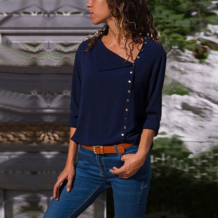 Lune London women's blouse with discreet button details