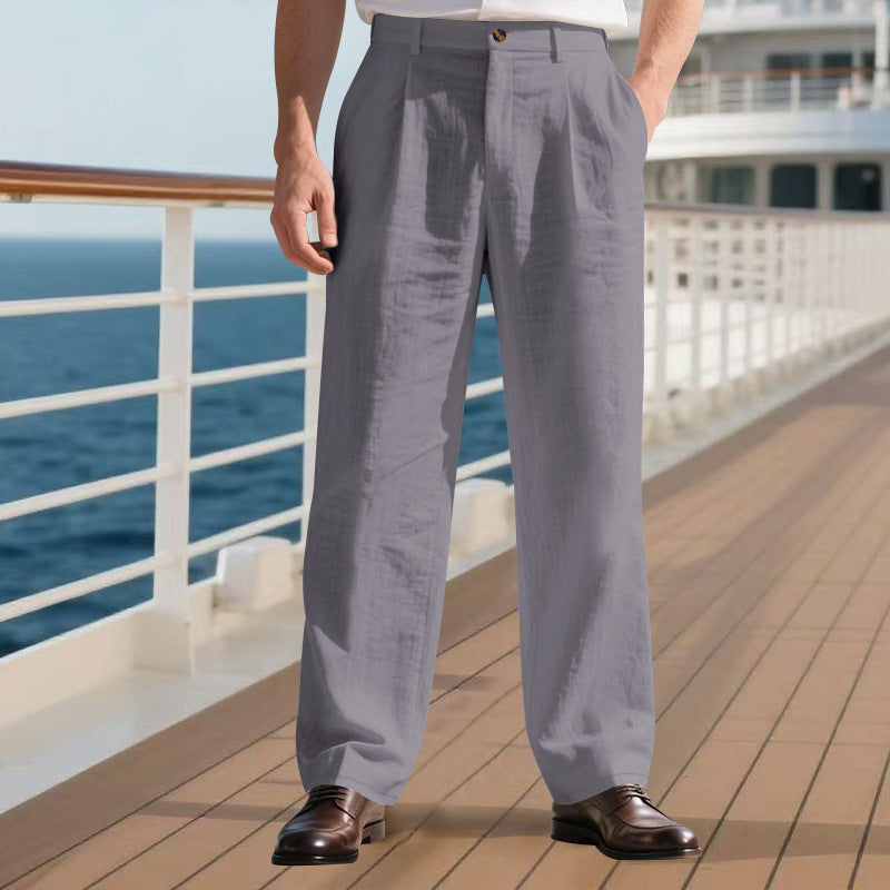 Elegant leisure pants for men with a high waist and practical pockets Lune London