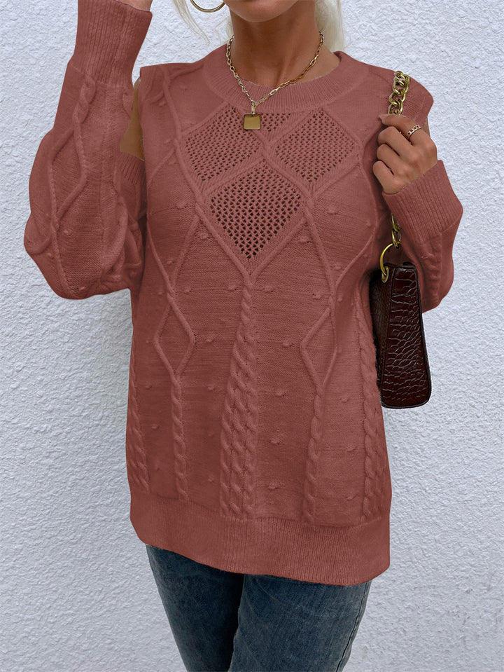 Pull en tricot pour femmes avec un motif en dentelle à la mode et des détails en câble Chic & Stil