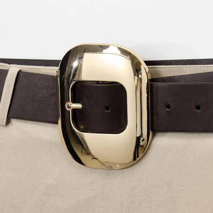 Maxi skirt for women with a belted waist and pleats Lune London