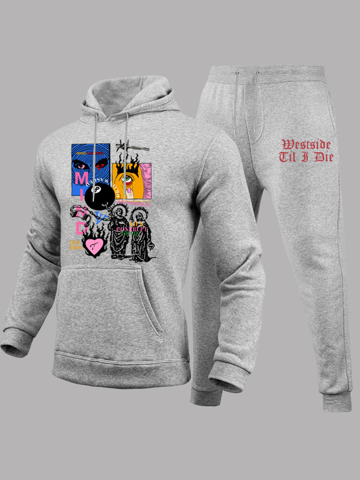 Lune London women's urban hoodie set and jogger pants with creative graphic design
