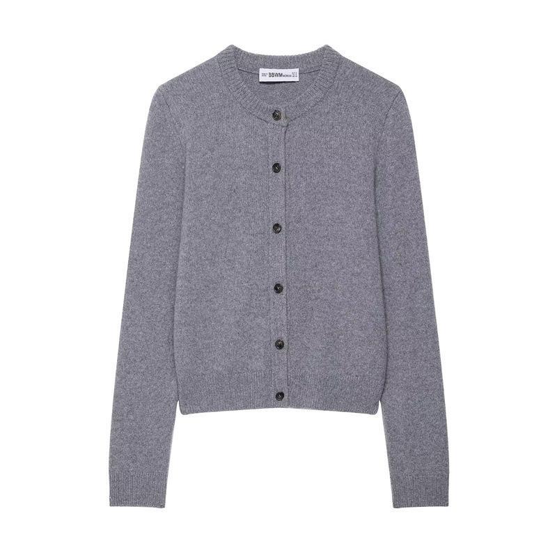 Women cardigan with full button placket and fine texture Lune London