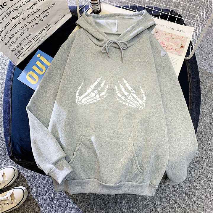 Women's hoodie with creative skeleton design Chic & Stil