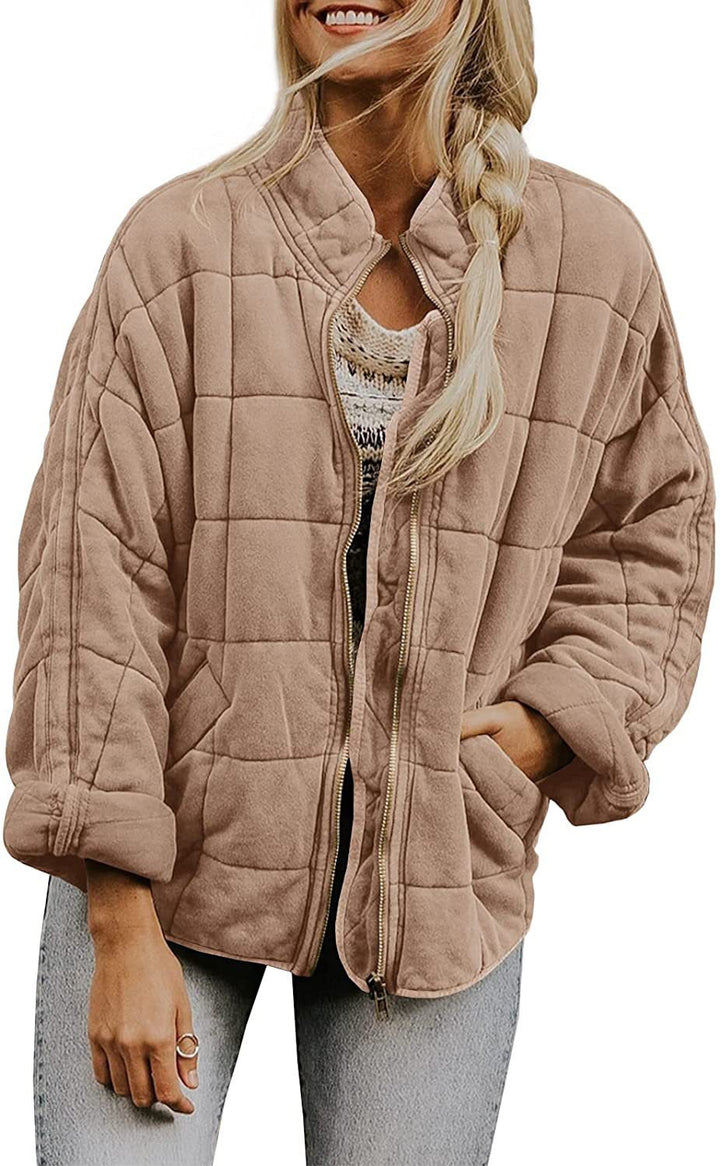 Quilted hooded jacket for women with zipper and pockets Lune London